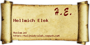 Hellmich Elek névjegykártya